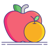 Company logo of an apple and orange